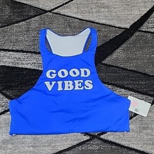 VS PINK 2016 GOOD VIBES RACERBACK LINED SPORT BRA